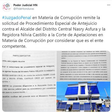 HONDURAS / ANTE JUICIO DE ASFURA QUEDA EN MANOS DE CORTE DE APELACIONES HONDURAS / ANTE JUICIO DE ASFURA QUEDA EN MANOS DE CORTE DE APELACIONES