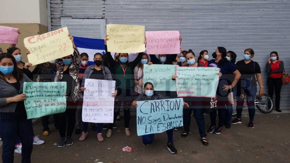 HONDURAS / EMPLEADOS DE “CARRION” A LAS CALLES, EXIGEN REINTEGRO Y MÁS