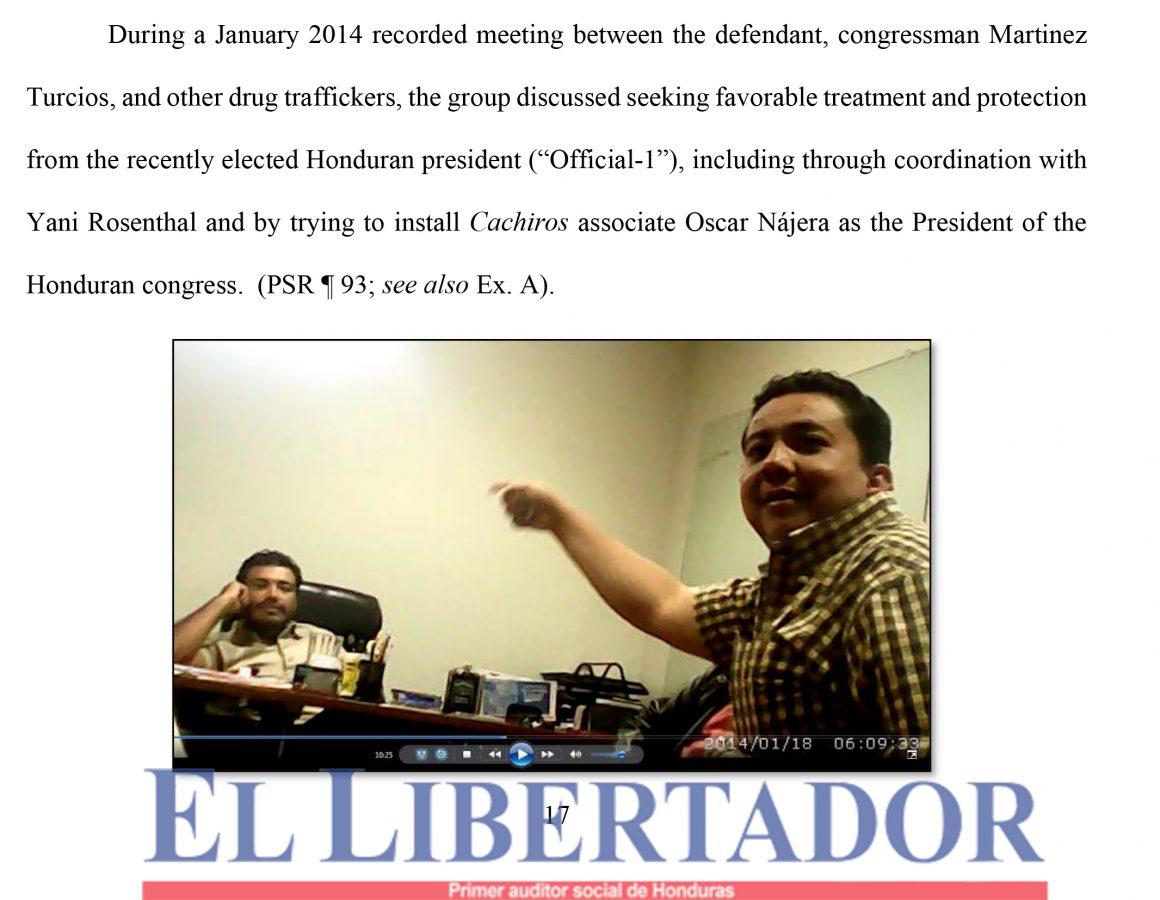HONDURAS / EEUU REVELA PLAN ENTRE YANI Y JOH PARA PROTEGER NARCOS