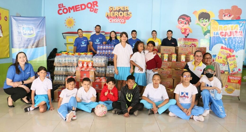 LACTHOSA DONA DE MERIENDA ESCOLAR A COMEDOR INFANTIL DE ESCUELA 21 DE OCTUBRE