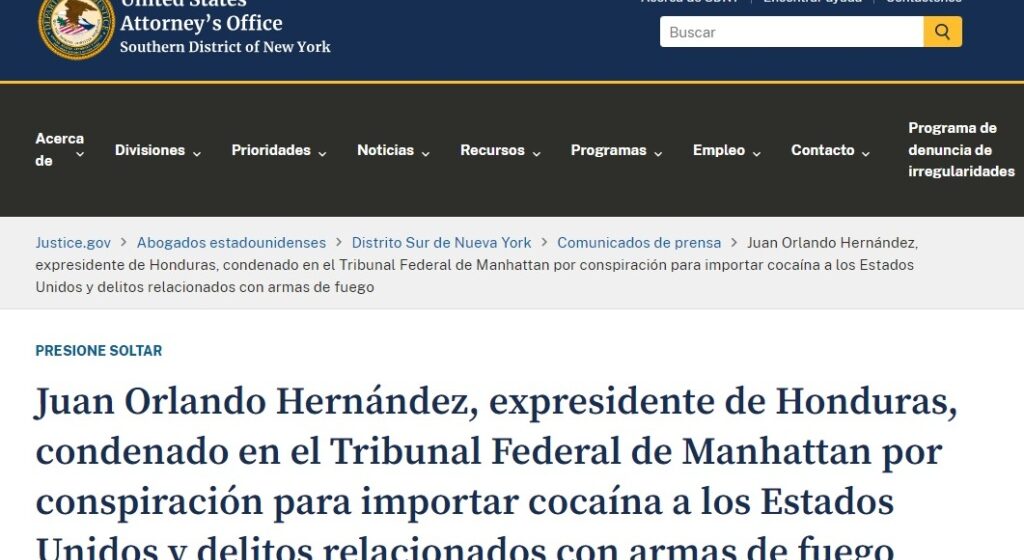¡OFICIAL! FISCALÍA DE NEW YORK DESTACA CONDENA DE JUAN HERNÁNDEZ