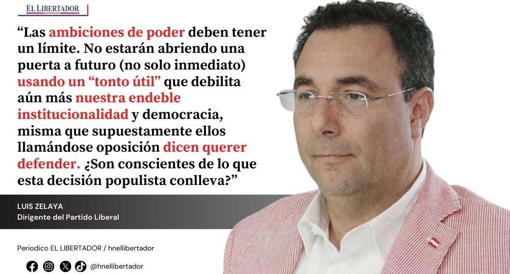 ASPIRACIÓN DE NASRALLA ES PELIGROSA E INSTALA NUEVA EMERGENCIA POLÍTICA: LUIS ZELAYA