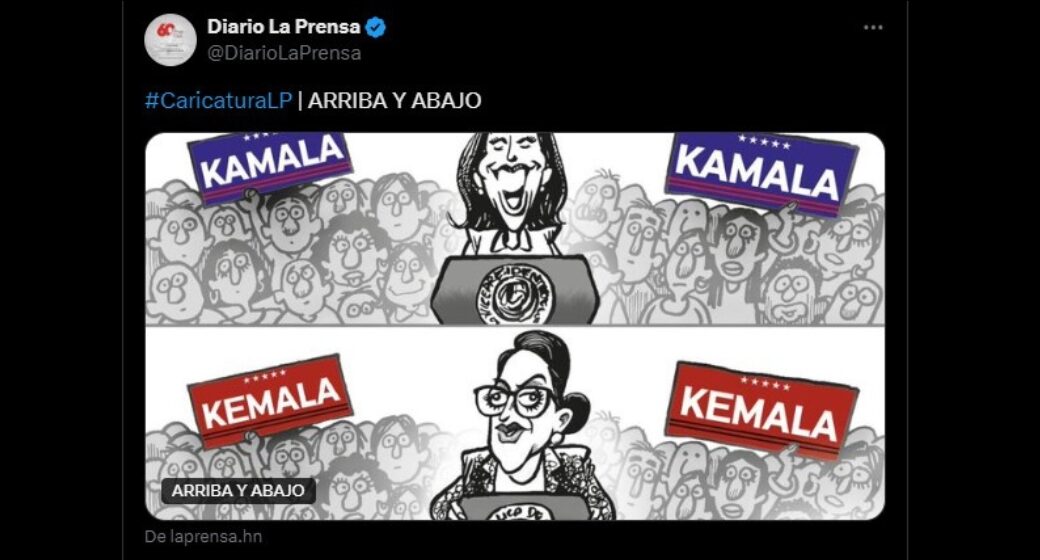 “VIOLENCIA Y MISOGINIA” CONTRA PRESIDENTA CASTRO EN CARICATURA DE DIARIO «LA PRENSA»