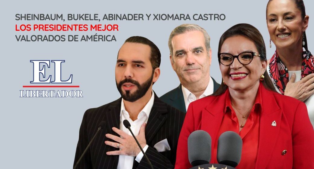 SHEINBAUM, BUKELE Y XIOMARA CASTRO: LOS PRESIDENTES MEJOR VALORADOS DE AMÉRICA