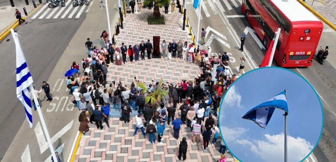 BANDERA HONDUREÑA FLAMEA EN MÉXICO DURANTE INAUGURACIÓN DEL “PASEO DE LA FRATERNIDAD” BANDERA HONDUREÑA FLAMEA EN MÉXICO DURANTE INAUGURACIÓN DEL “PASEO DE LA FRATERNIDAD”