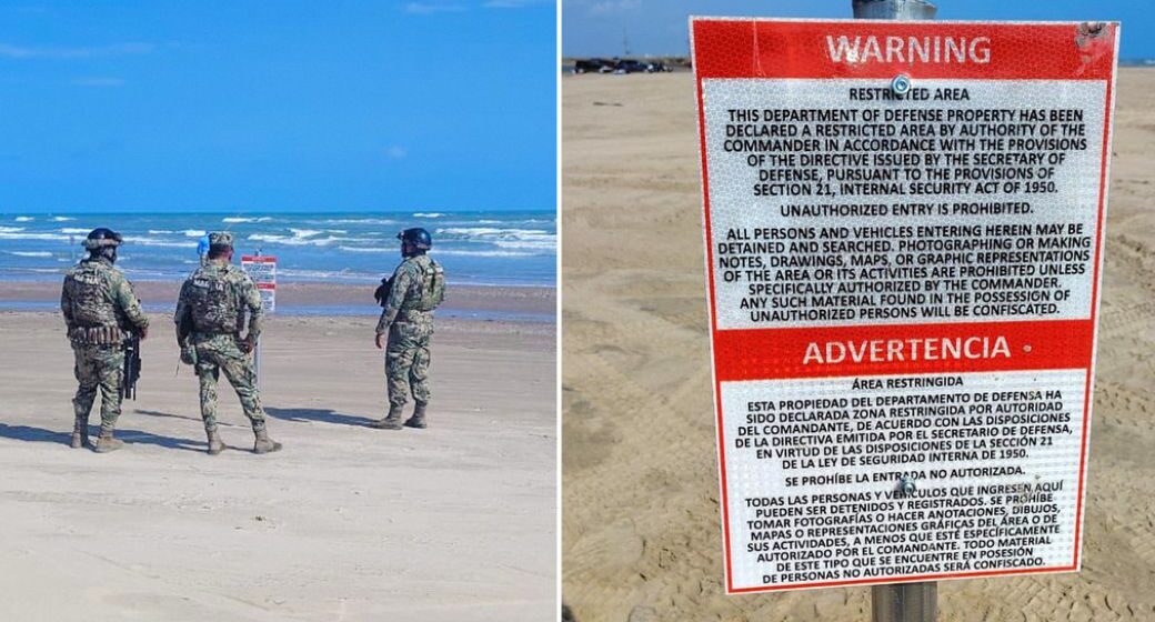 MÉXICO DEMANDA A TRUMP EXPLICAR CARTELES DE DEFENSA DE EE.UU. INSTALADOS EN PLAYA MEXICANA