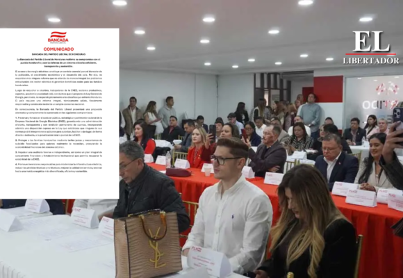 PARTIDO LIBERAL RECHAZA RESPALDAR REFORMA ELÉCTRICA DE “CACHURECOS”